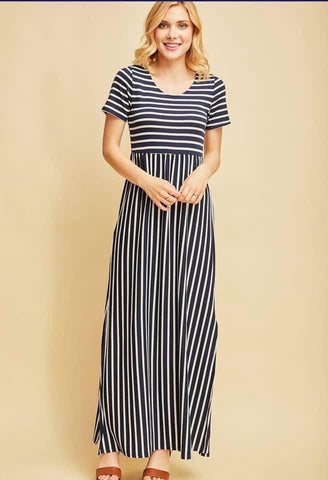 Sasha Striped Maxi Dress - Brooks Boutique